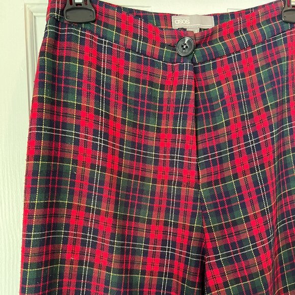 Red and Green Plaid Tartan Trouser Pant - Picture 2 of 4